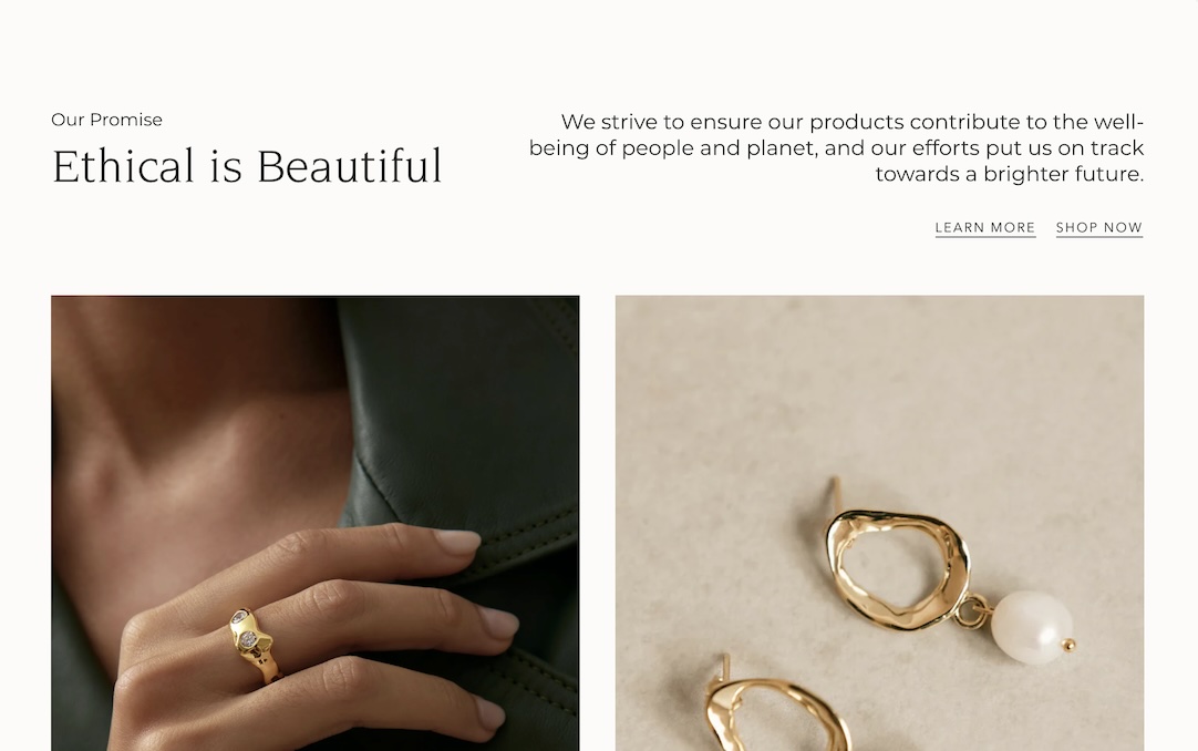 An example of rich text with columns section with 40% and 60% sized columns