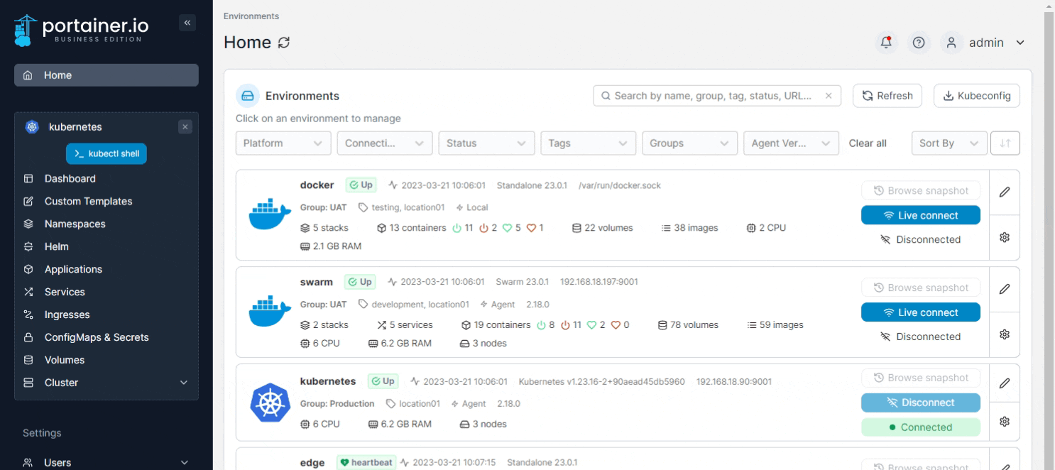 Add a new namespace Portainer Documentation