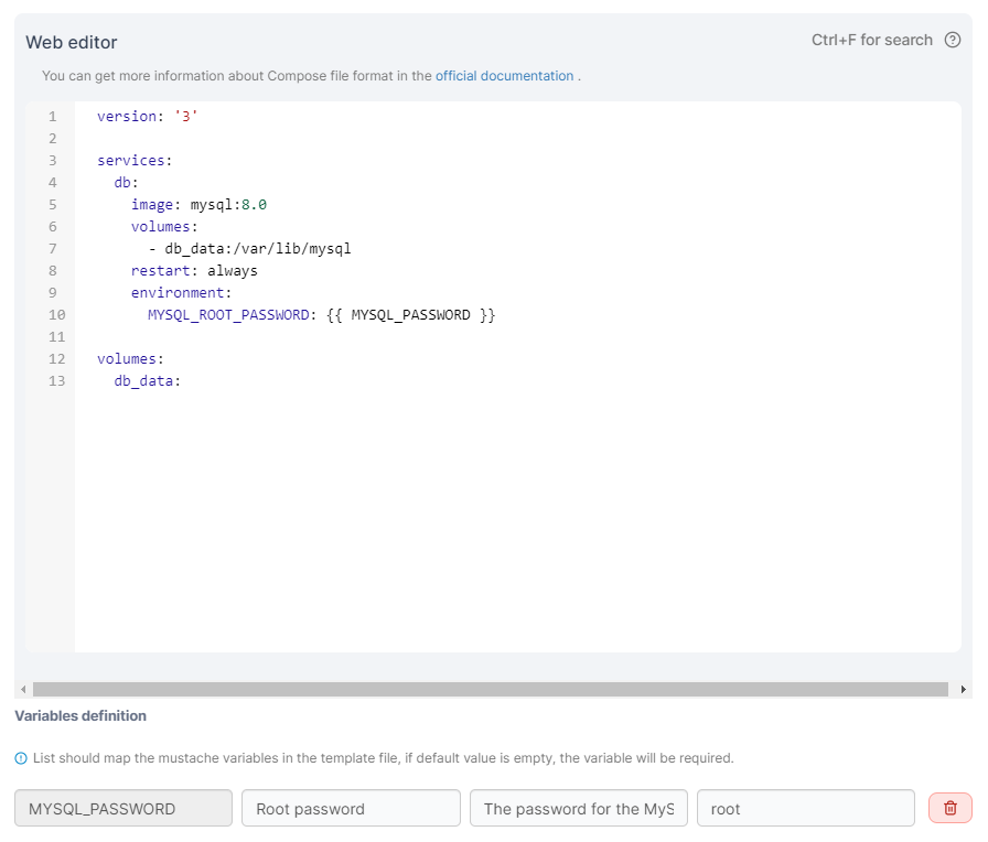Custom templates - Portainer Documentation