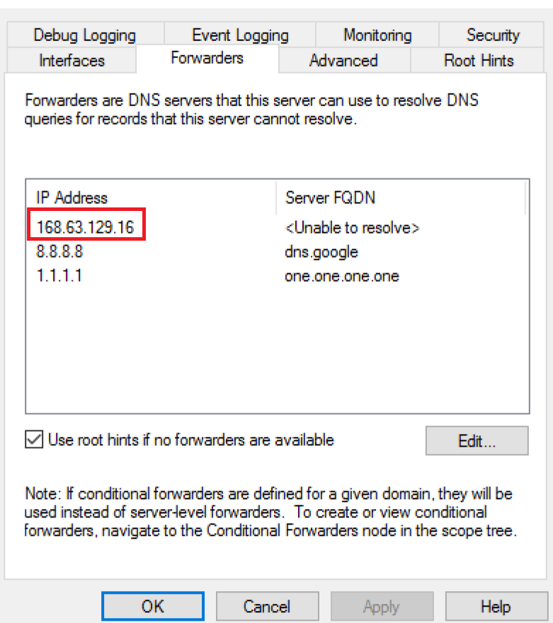 Add to Forwarders list