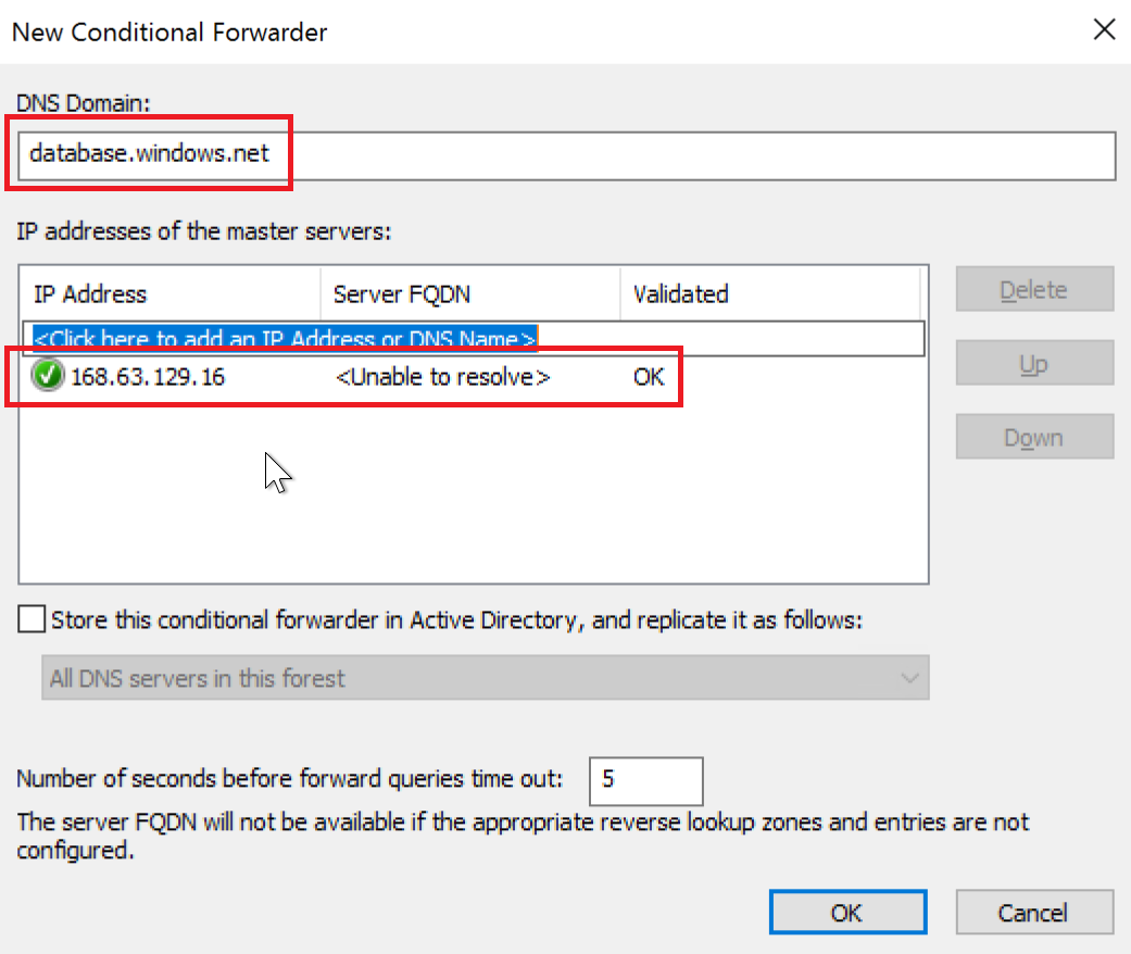 Conditional Forwarder