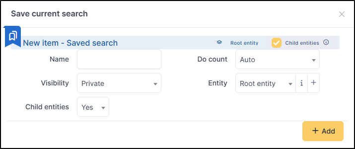 Saving a search