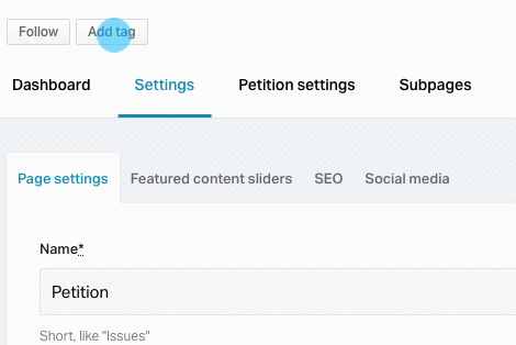How to add page tags