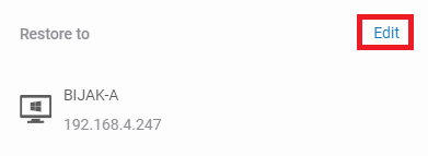 Choosing the restore to device