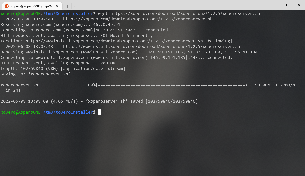 Downloading xoperoserver.sh