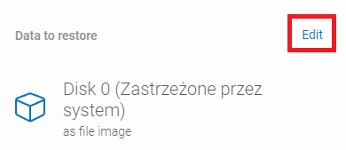 Choosing the data to restore
