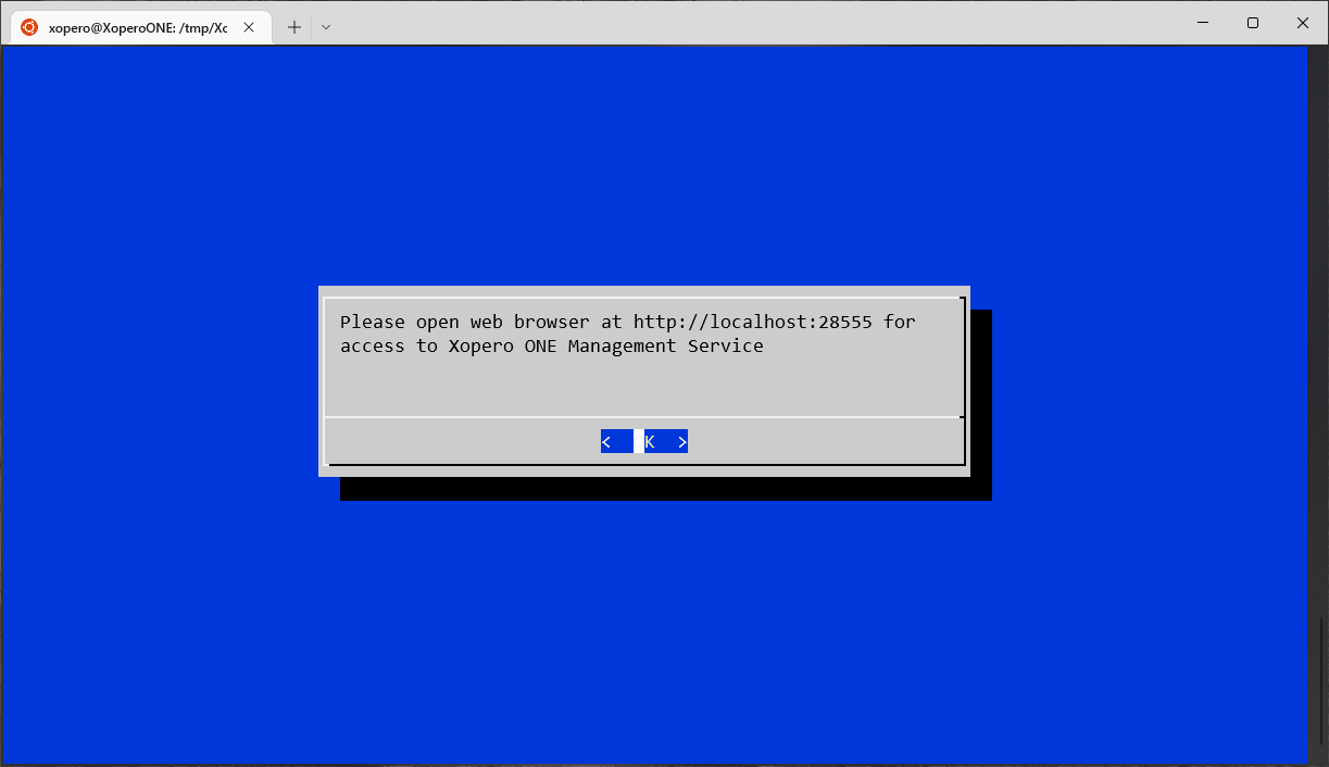 Finished installation window