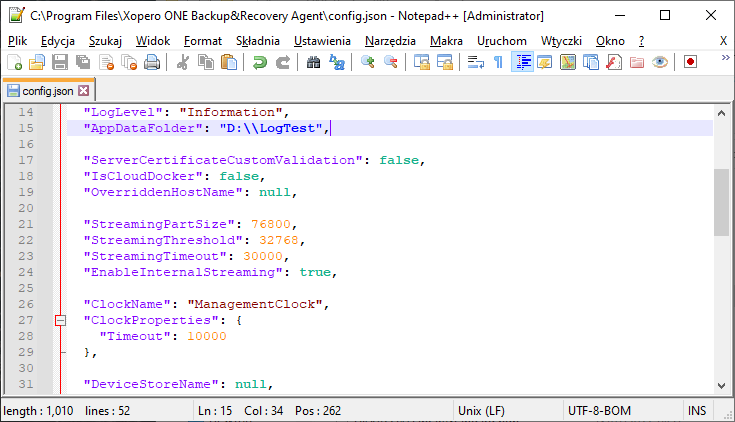 notepad  json configuration3