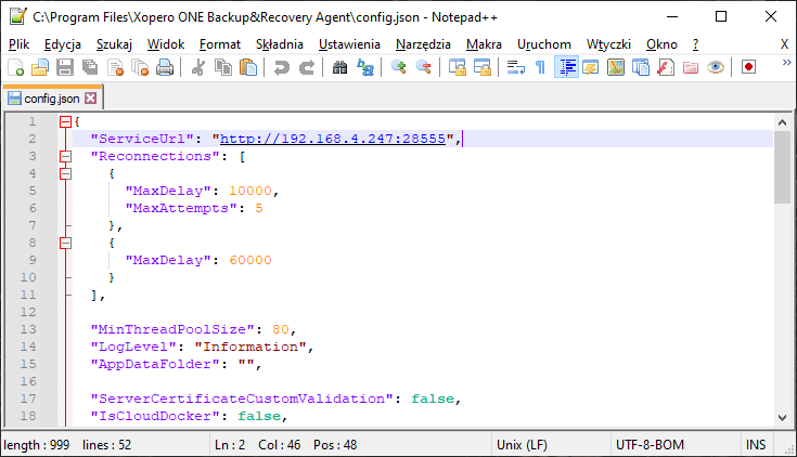 notepad  json configuration1