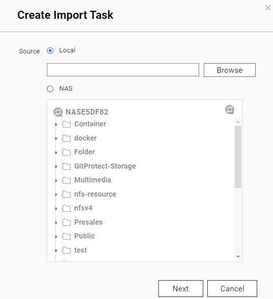 Creating import task