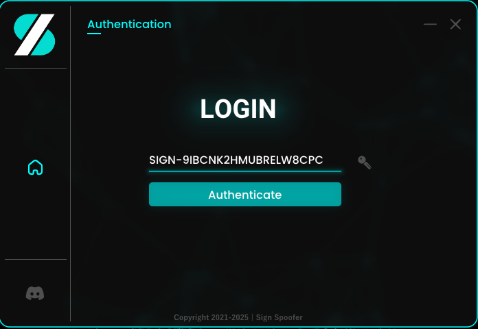 License Input Page