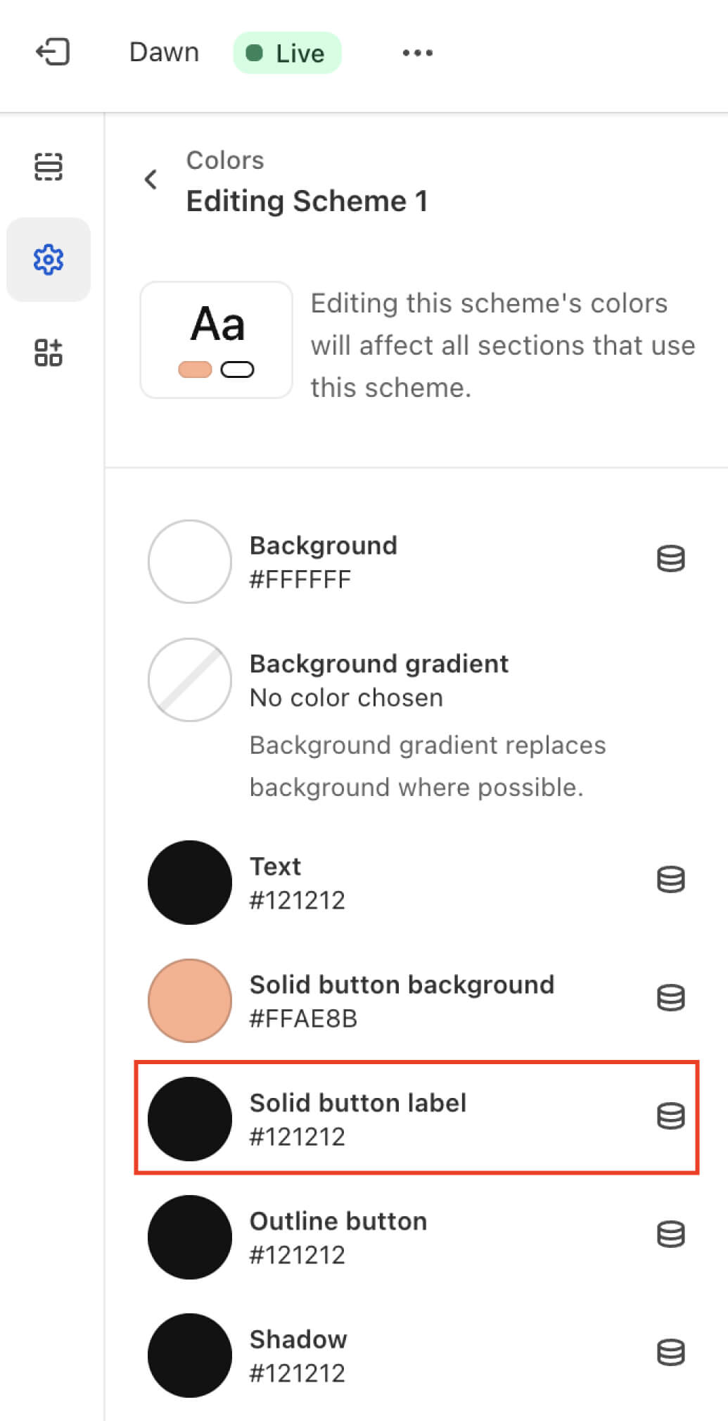VecomLab Shopify Colors