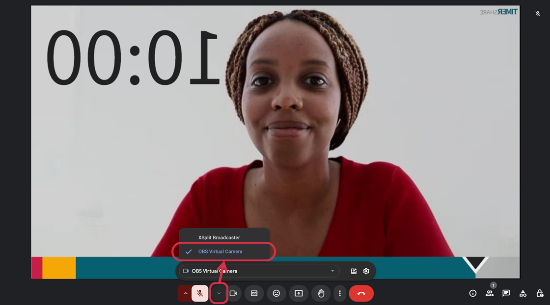 仮想カメラを選択