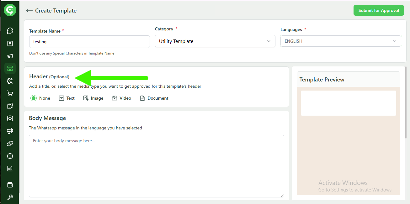 Template preview in KWIC Template Library