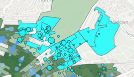 A screenshot showing data selected using the lasso tool