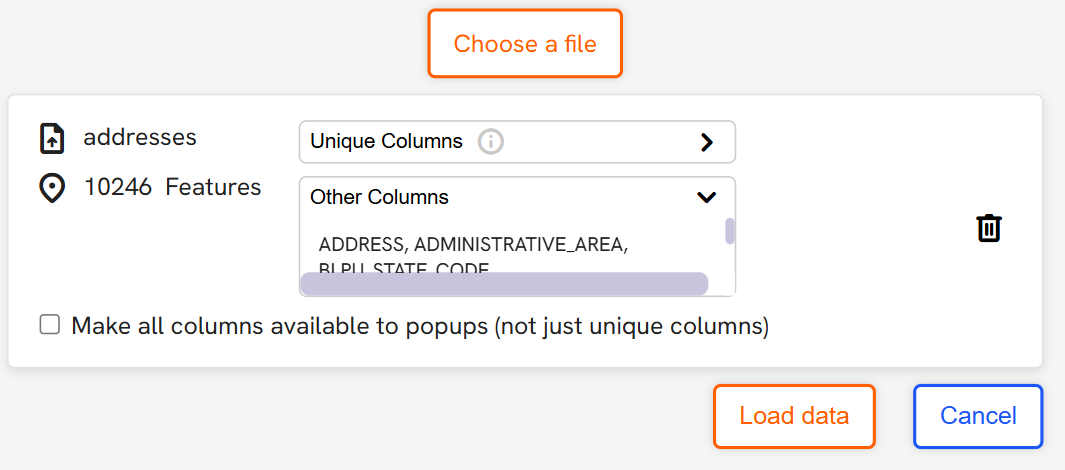 A screenshot showing the load data option shown in the Power BI report