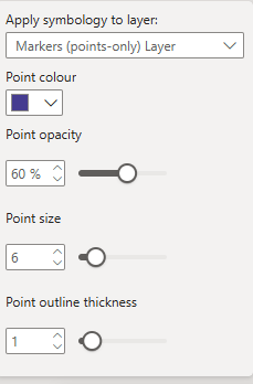 Screenshot of the apply settings to Symbology Layer pane showing styling settings